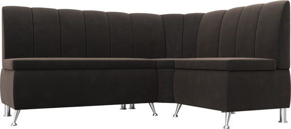 Изображение товара Уголок кухонный мягкий Лига Диванов Кантри правый / 106840 (велюр коричневый)