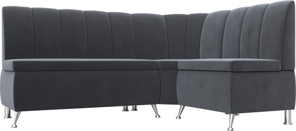 Изображение товара Уголок кухонный мягкий Лига Диванов Кантри правый / 106844 (велюр серый)