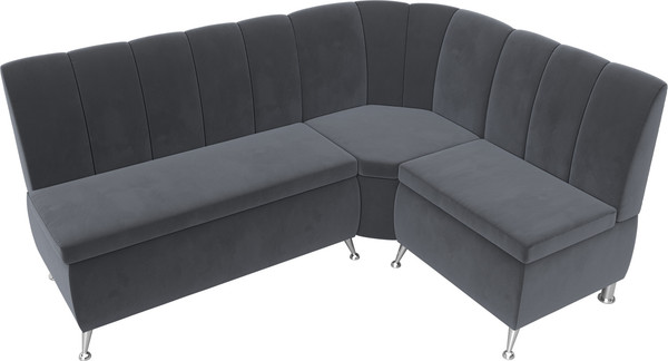 Изображение товара Уголок кухонный мягкий Лига Диванов Кантри правый / 106844 (велюр серый)