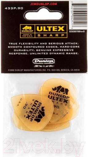 Изображение товара Набор медиаторов Dunlop Manufacturing Ultex Sharp 433P.90
