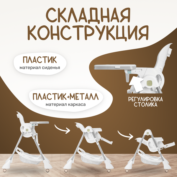 Изображение товара Стульчик для кормления NINO Honey (серый)