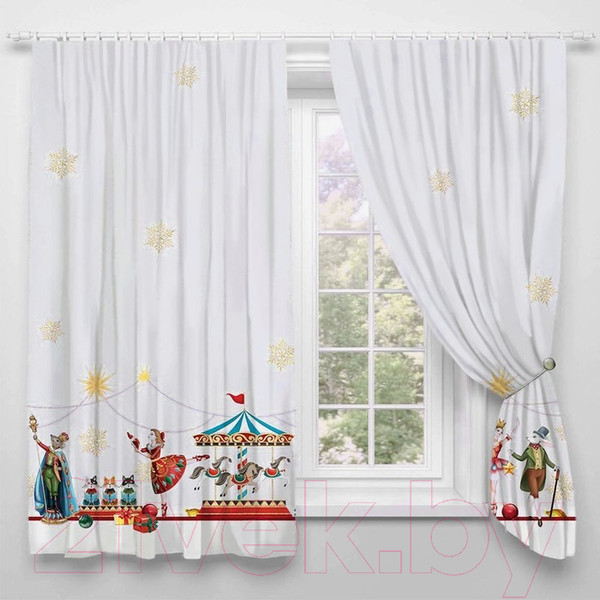 Изображение товара Комплект штор Этель Щелкунчик / 9933895 (145x180, 2шт, с подхватами)