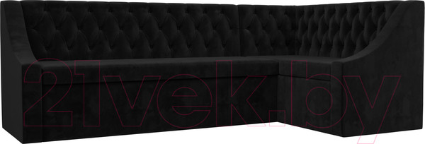 Изображение товара Уголок кухонный мягкий Лига Диванов Мерлин правый / 109429 (велюр черный)