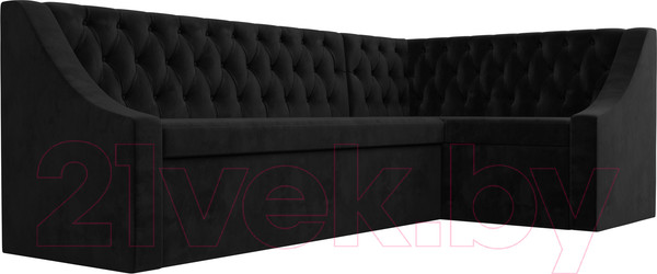 Изображение товара Уголок кухонный мягкий Лига Диванов Мерлин правый / 109429 (велюр черный)