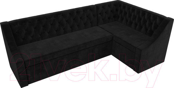 Изображение товара Уголок кухонный мягкий Лига Диванов Мерлин правый / 109429 (велюр черный)