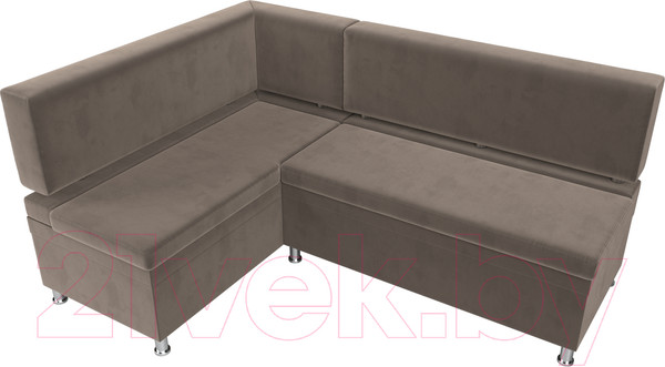 Изображение товара Уголок кухонный мягкий Лига Диванов Стайл левый / 111655L (велюр коричневый)