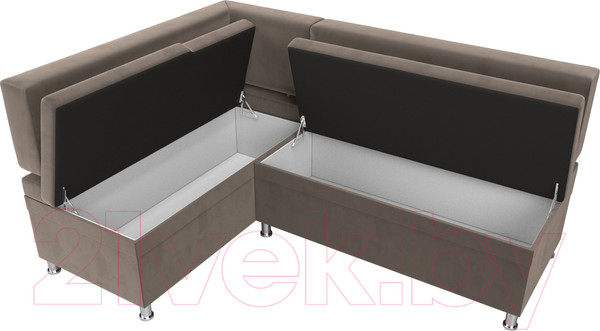 Изображение товара Уголок кухонный мягкий Лига Диванов Стайл левый / 111655L (велюр коричневый)