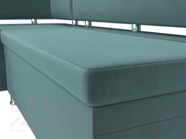 Изображение товара Уголок кухонный мягкий Лига Диванов Стайл левый / 111656L (велюр бирюзовый)