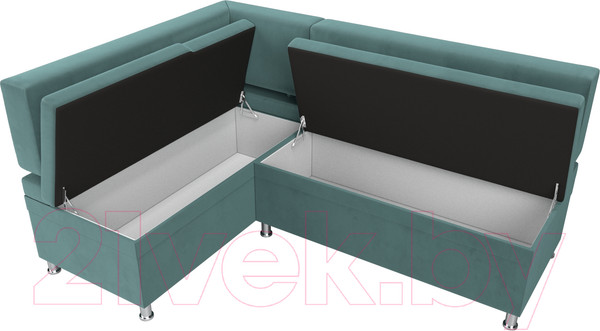 Изображение товара Уголок кухонный мягкий Лига Диванов Стайл левый / 111656L (велюр бирюзовый)