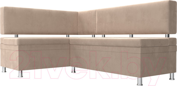 Изображение товара Уголок кухонный мягкий Лига Диванов Стайл левый / 111658L (велюр бежевый)