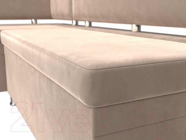 Изображение товара Уголок кухонный мягкий Лига Диванов Стайл левый / 111658L (велюр бежевый)