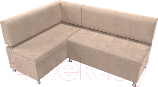 Изображение товара Уголок кухонный мягкий Лига Диванов Стайл левый / 111658L (велюр бежевый)