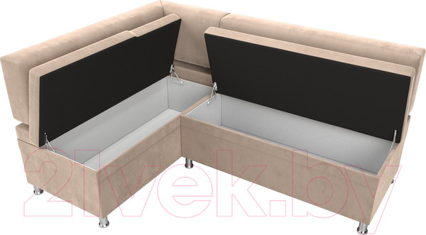 Изображение товара Уголок кухонный мягкий Лига Диванов Стайл левый / 111658L (велюр бежевый)