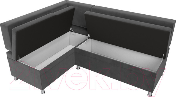 Изображение товара Уголок кухонный мягкий Лига Диванов Стайл левый / 111659L (велюр серый)