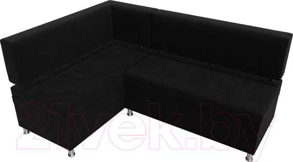 Изображение товара Уголок кухонный мягкий Лига Диванов Стайл левый / 114525L (микровельвет черный)