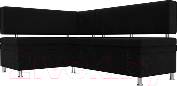 Изображение товара Уголок кухонный мягкий Лига Диванов Стайл левый / 114525L (микровельвет черный)