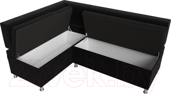 Изображение товара Уголок кухонный мягкий Лига Диванов Стайл левый / 114525L (микровельвет черный)