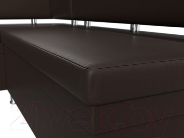 Изображение товара Уголок кухонный мягкий Лига Диванов Стайл левый / 114528L (экокожа коричневый)