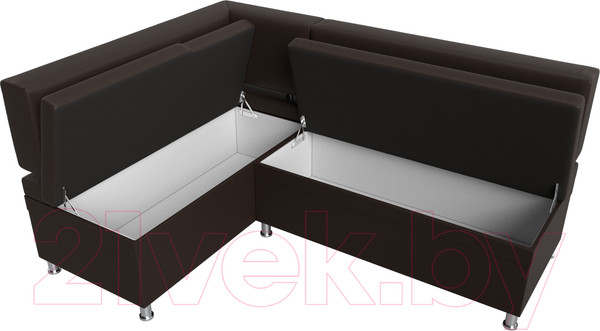 Изображение товара Уголок кухонный мягкий Лига Диванов Стайл левый / 114528L (экокожа коричневый)