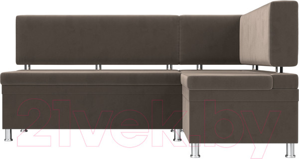 Изображение товара Уголок кухонный мягкий Лига Диванов Стайл правый / 111655 (велюр коричневый)