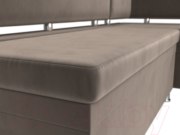 Изображение товара Уголок кухонный мягкий Лига Диванов Стайл правый / 111655 (велюр коричневый)