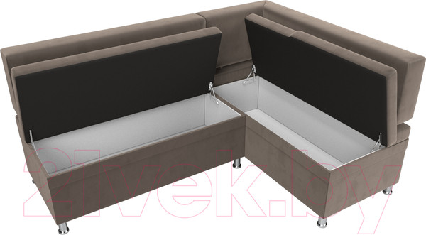 Изображение товара Уголок кухонный мягкий Лига Диванов Стайл правый / 111655 (велюр коричневый)