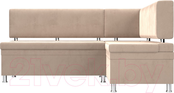 Изображение товара Уголок кухонный мягкий Лига Диванов Стайл правый / 111658 (велюр бежевый)