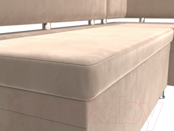 Изображение товара Уголок кухонный мягкий Лига Диванов Стайл правый / 111658 (велюр бежевый)