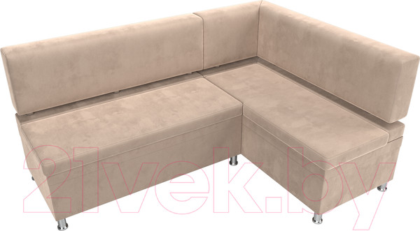 Изображение товара Уголок кухонный мягкий Лига Диванов Стайл правый / 111658 (велюр бежевый)