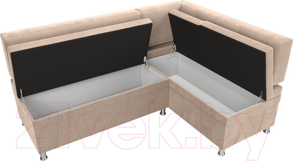 Изображение товара Уголок кухонный мягкий Лига Диванов Стайл правый / 111658 (велюр бежевый)