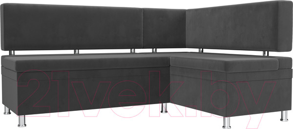 Изображение товара Уголок кухонный мягкий Лига Диванов Стайл правый / 111659 (велюр серый)