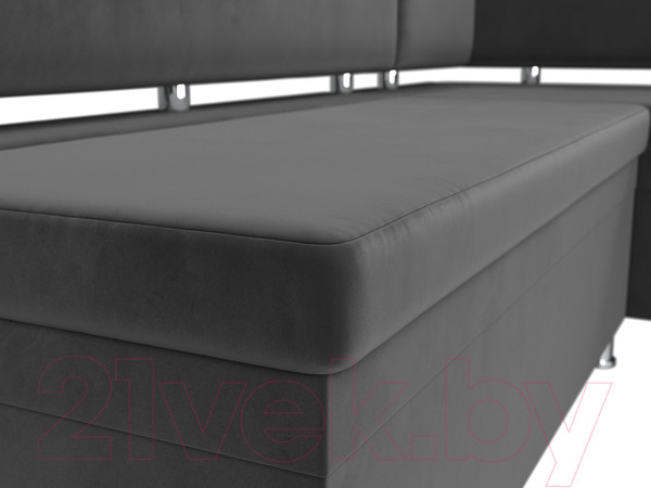 Изображение товара Уголок кухонный мягкий Лига Диванов Стайл правый / 111659 (велюр серый)