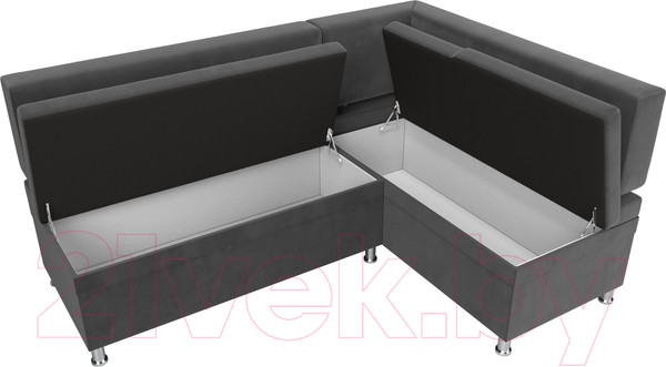 Изображение товара Уголок кухонный мягкий Лига Диванов Стайл правый / 111659 (велюр серый)