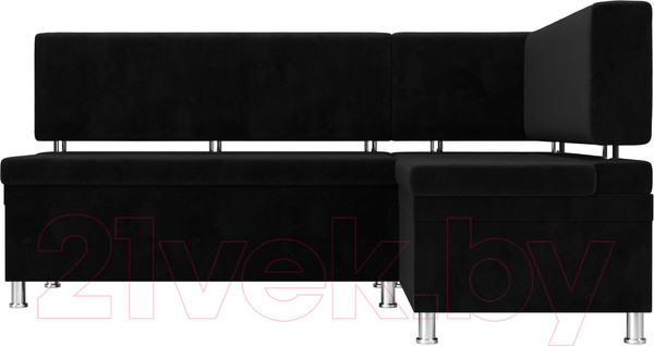 Изображение товара Уголок кухонный мягкий Лига Диванов Стайл правый / 111660 (велюр черный)