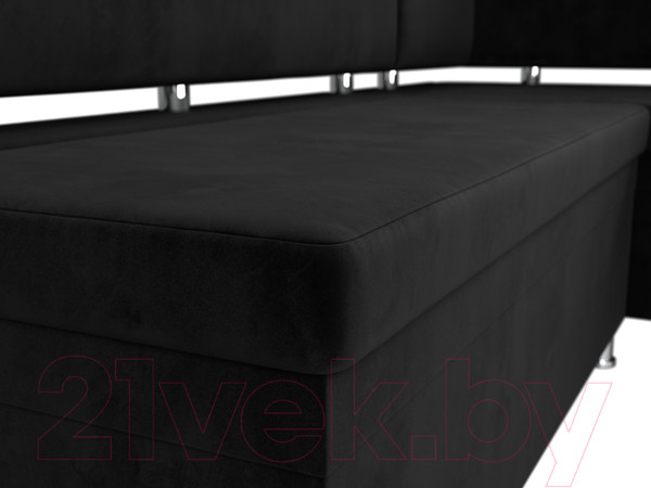 Изображение товара Уголок кухонный мягкий Лига Диванов Стайл правый / 111660 (велюр черный)