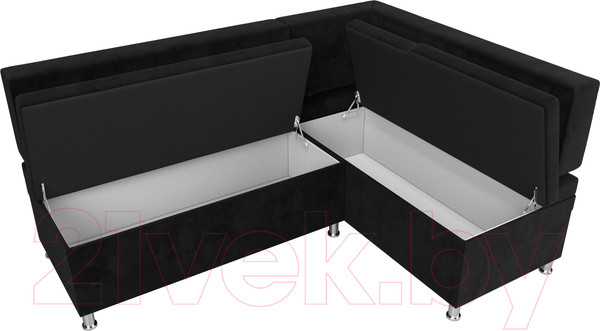 Изображение товара Уголок кухонный мягкий Лига Диванов Стайл правый / 111660 (велюр черный)