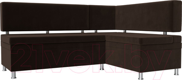 Изображение товара Уголок кухонный мягкий Лига Диванов Стайл правый / 114522 (микровельвет коричневый)