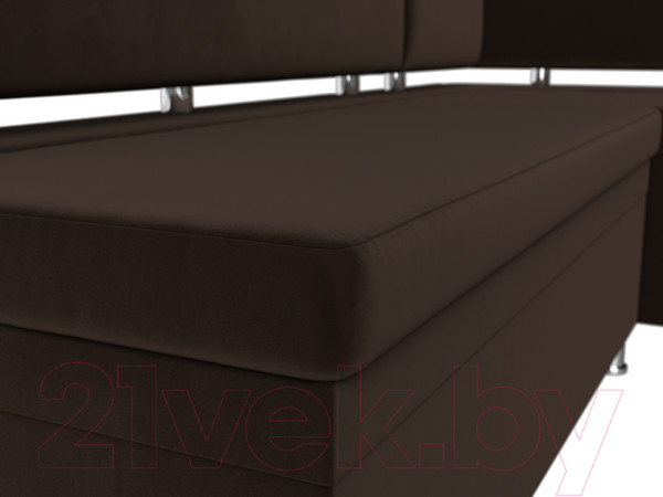 Изображение товара Уголок кухонный мягкий Лига Диванов Стайл правый / 114522 (микровельвет коричневый)