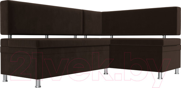 Изображение товара Уголок кухонный мягкий Лига Диванов Стайл правый / 114522 (микровельвет коричневый)