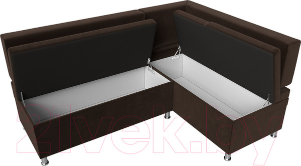 Изображение товара Уголок кухонный мягкий Лига Диванов Стайл правый / 114522 (микровельвет коричневый)