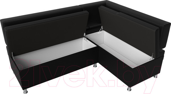 Изображение товара Уголок кухонный мягкий Лига Диванов Стайл правый / 114529 (экокожа черный)