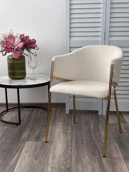 Изображение товара Стул M-City Dill / 629M05375 (Momo-01 молочный/золотой)