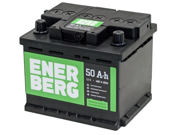 Изображение товара Автомобильный аккумулятор Enerberg 6СТ-50VLR 480A R+ низкий (50 А/ч)