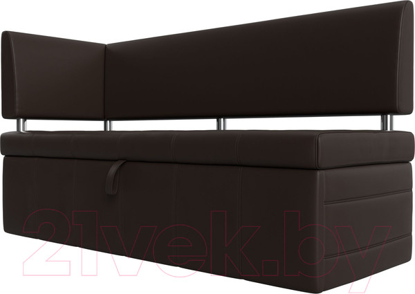 Изображение товара Уголок кухонный мягкий Лига Диванов Стоун левый / 115951L (экокожа коричневый)