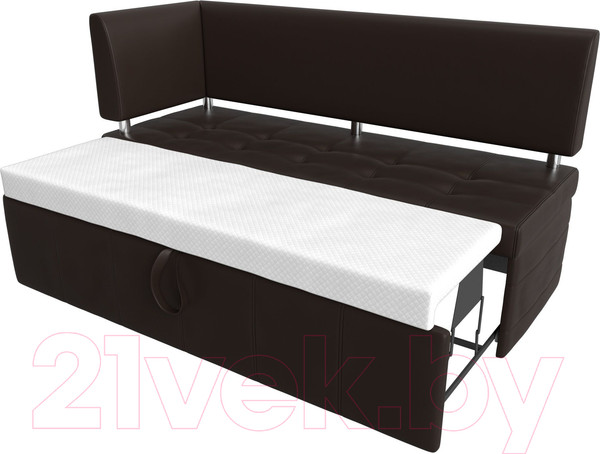 Изображение товара Уголок кухонный мягкий Лига Диванов Стоун левый / 115951L (экокожа коричневый)