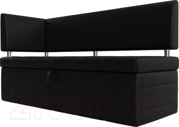 Изображение товара Уголок кухонный мягкий Лига Диванов Стоун левый / 115952L (экокожа черный)