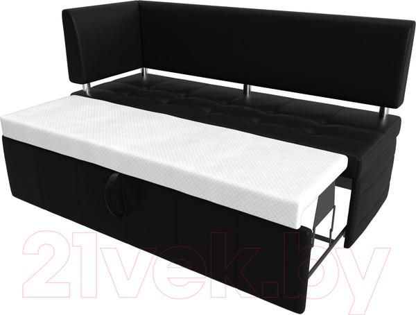 Изображение товара Уголок кухонный мягкий Лига Диванов Стоун левый / 115952L (экокожа черный)