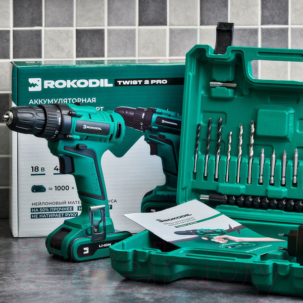 Изображение товара Аккумуляторная дрель-шуруповерт Rokodil Twist 2 Pro