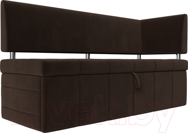 Изображение товара Уголок кухонный мягкий Лига Диванов Стоун правый / 115940 (микровельвет коричневый)