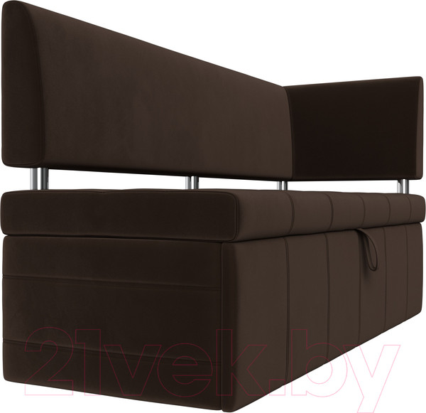 Изображение товара Уголок кухонный мягкий Лига Диванов Стоун правый / 115940 (микровельвет коричневый)